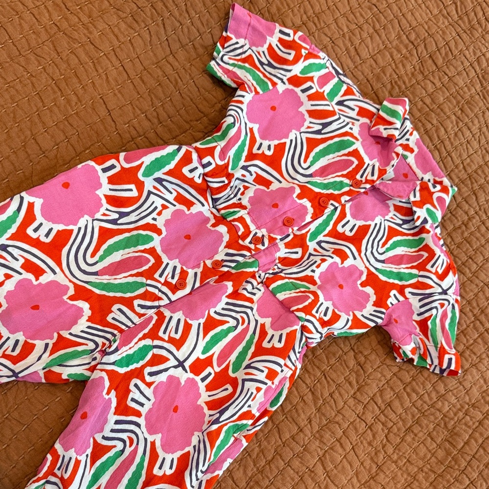 Diane Von Furstenberg Pink and Orange Patterned Top